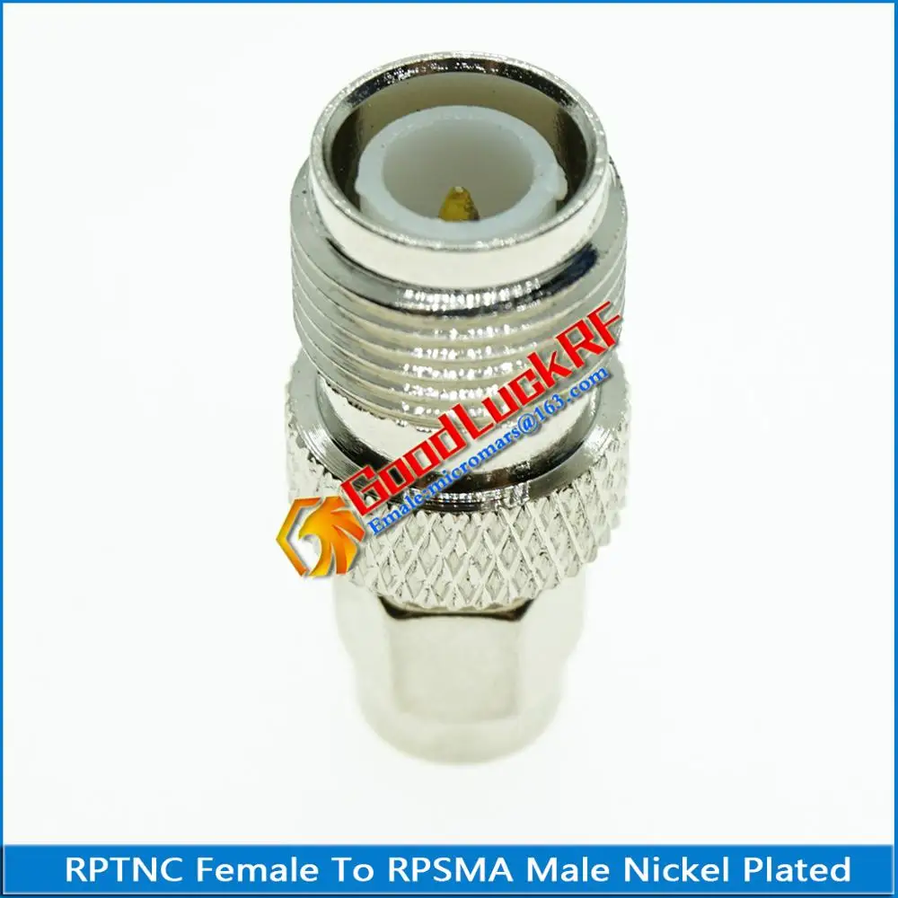 1X Stuks RP-TNC Rptnc Rp Tnc Female Naar RP-SMA Rpsma Rp Sma Stekker Rptnc-Rpsma Nikkel Rechte Coax rf Connector Adapters