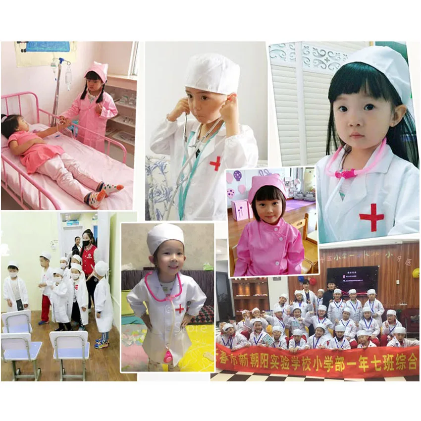 2022 Halloween doctor nurse Cosplay kids work wear Uniform Cotume Toys Set giorno dei bambini Cross Clothing for Kids simulation