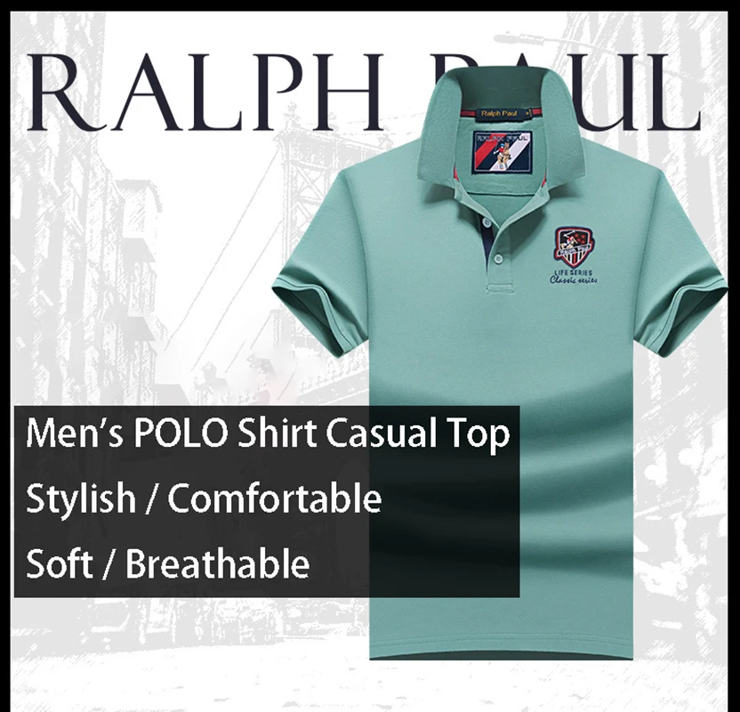 Men\'s POLO shirt spring and summer short-sleeved lapel breathable soft cotton T-shirt business fashion casual men\'s clothing