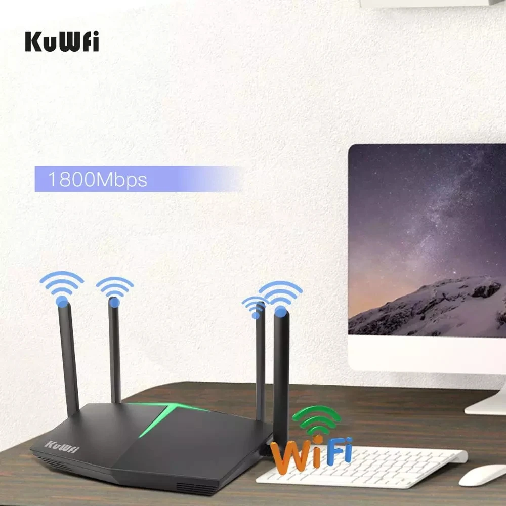 1800Mbps WiFi 6 Wireless Wifi Router Dual Band 2.4G/5Ghz Wi-fi Router With RJ45 WAN Port ​Support 128 Users And WPS WPA WPA2