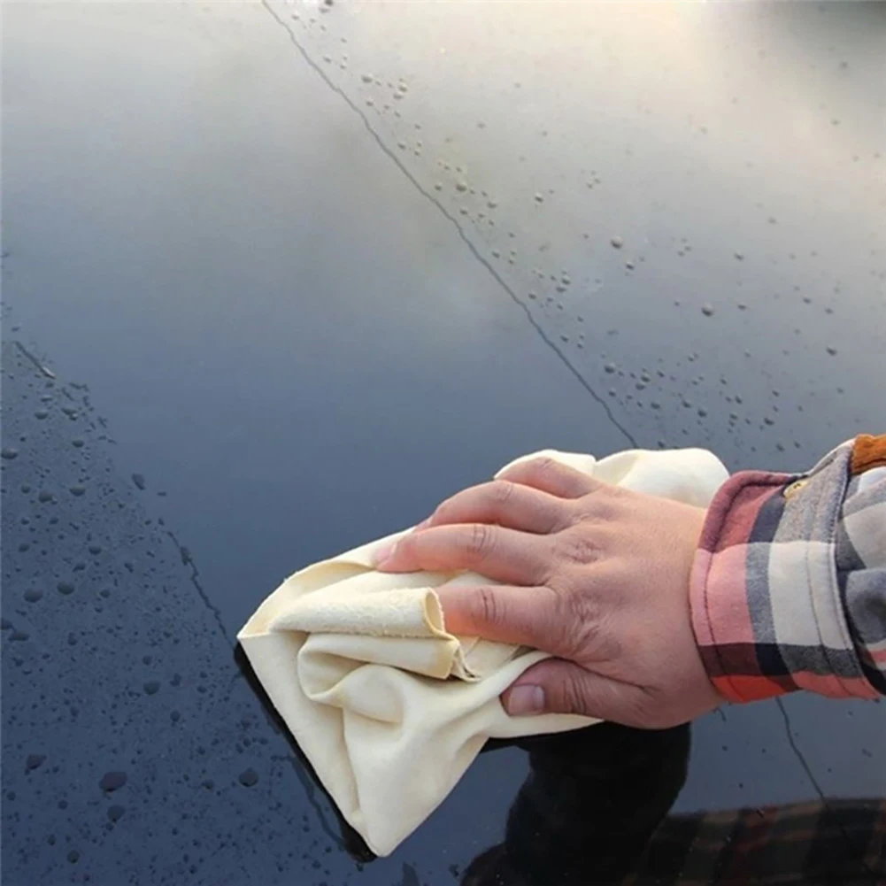 Natural Chamois Leather Car Cleaning Cloth  Body Window Washing Towel Cleaning ClothGenuine Leather Wash Suede Absorbent Quick