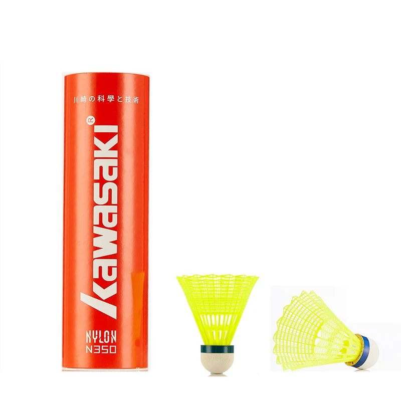 Kawasaki Nylon Ball N350 for Training 6 Pcs Badminton Plastic