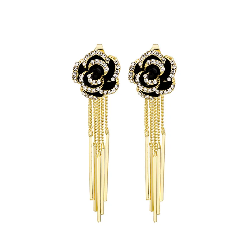 2024 Fashion Tassel Camellia Woman Earring Flower Earring Accessories Luxury Earrings Jewelry