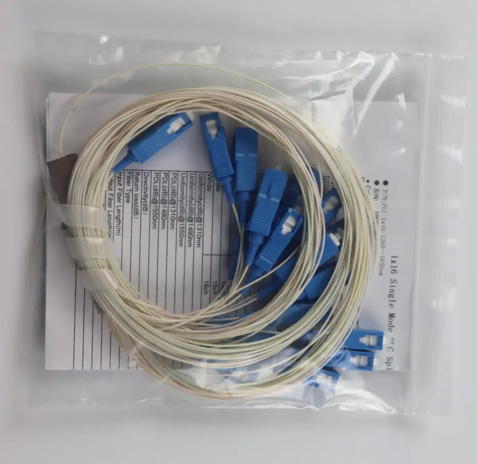 

SC/UPC mini type FTTH Optical PLC 1x16 fiber optic splitter 30pcs