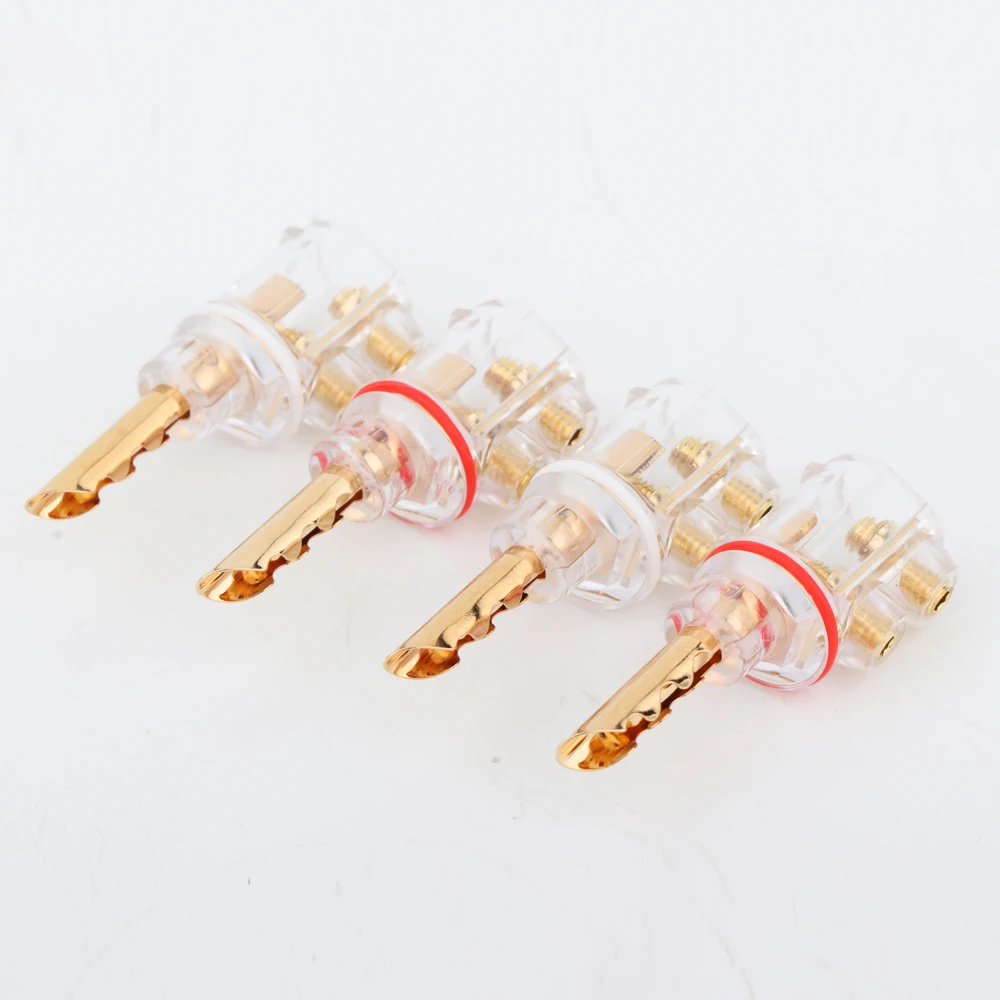 وصلة موزة صوتية لكابل السماعة ، موصل BFA ، غطاء شفاف ، غير لحام مجهز ، 8 + ، 4 من من من من من نوع BFA