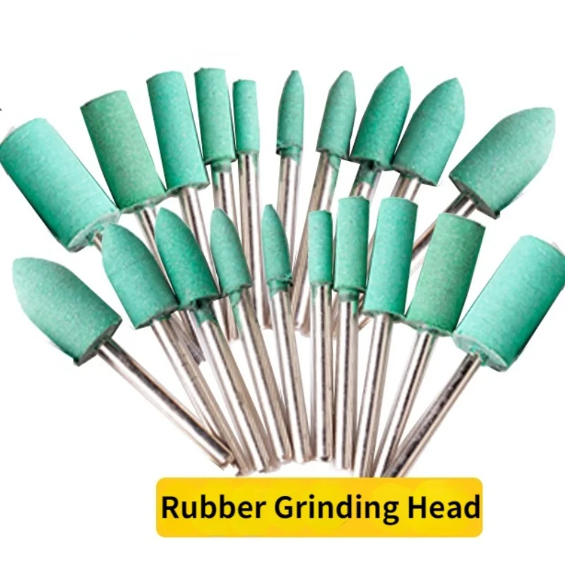 5Pcs Rubber Polishing Grinding Head Cylindrical Cone Type / Metal Jade Agate Mold Polishing Rubber Grinding Head