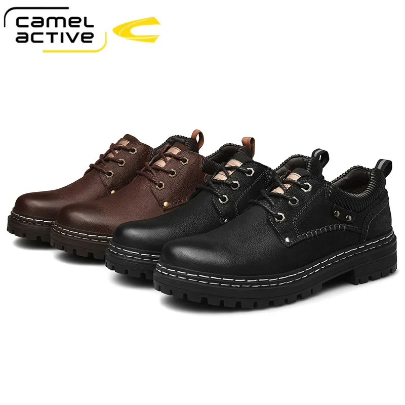 Camel Active New 2020 Men\'s Casual Shoes Genuine Leather Autumn Business Wedding Wild Retro Soft Scrub Split Leather Men Shoes