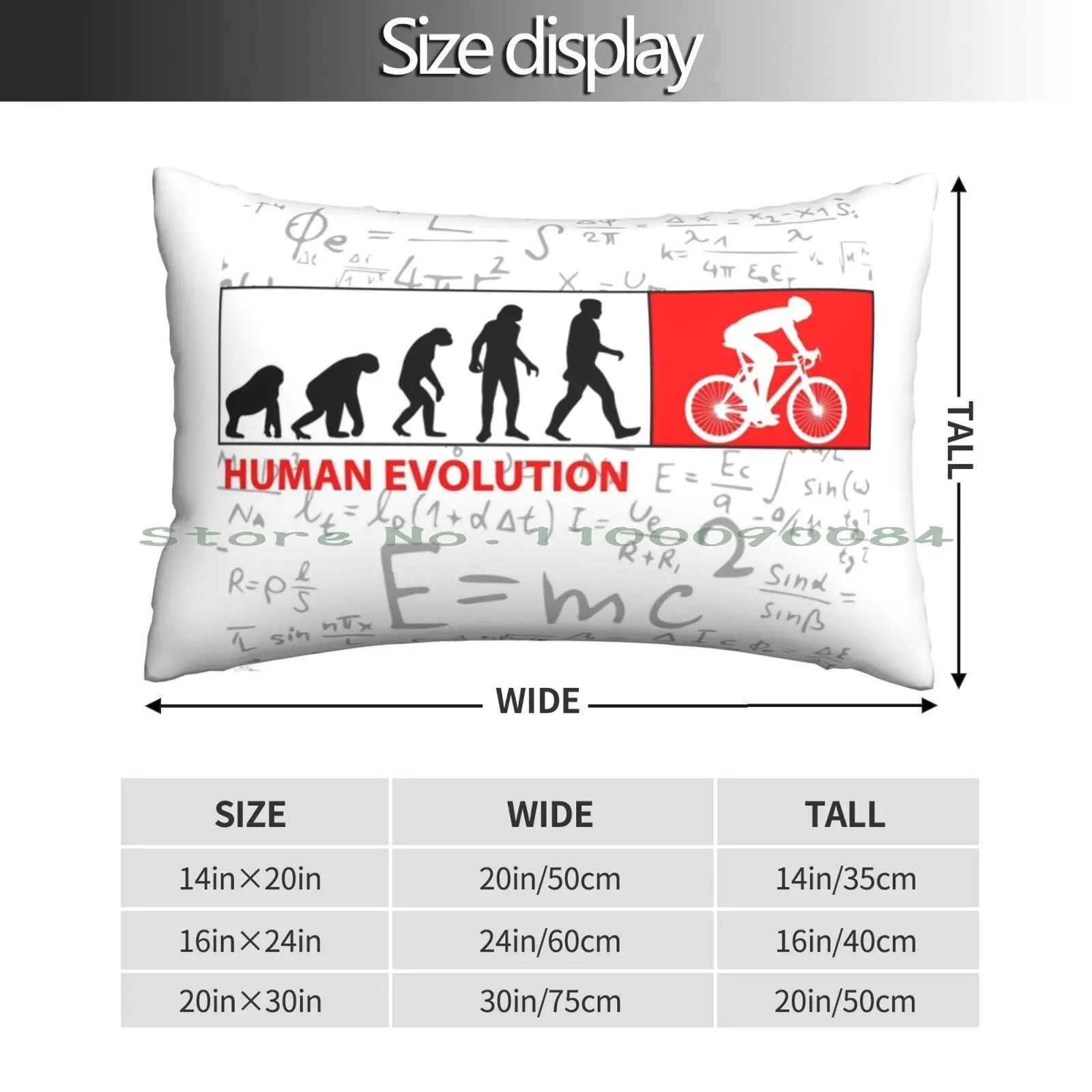 Human Evolution Bicycle Pillow Case 20x30 50*75 Sofa Bedroom Muslimah Baju Muslim Hijab Quran Allah Islamic Quotes Sunnah