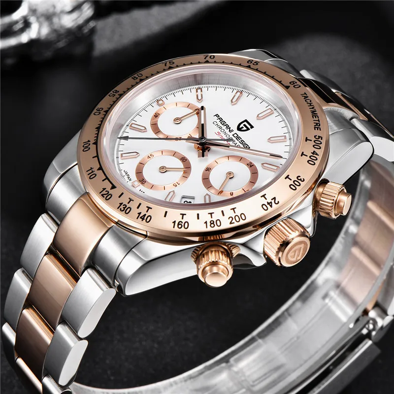 PAGANI DESIGN 1644 Men\'s Watches Quartz Watch Top Luxury Sports Watch Men Stainless Steel 100M Waterproof Chronograph Wristwatch