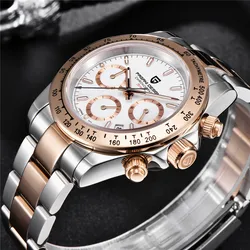 PAGANI DESIGN Mens Quartz Watches Top Brand Luxury Sapphire Mirror Chronograph Watch For Men Stainless Steel Waterproof Military