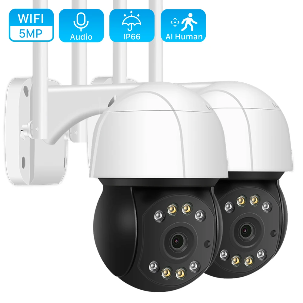 5MP PTZ Camera Outdoor 1080P 4X Digital Zoom Speed Dome Camera 2MP WiFi Security CCTV Ai Humanoid Detection Wireless IP Camera