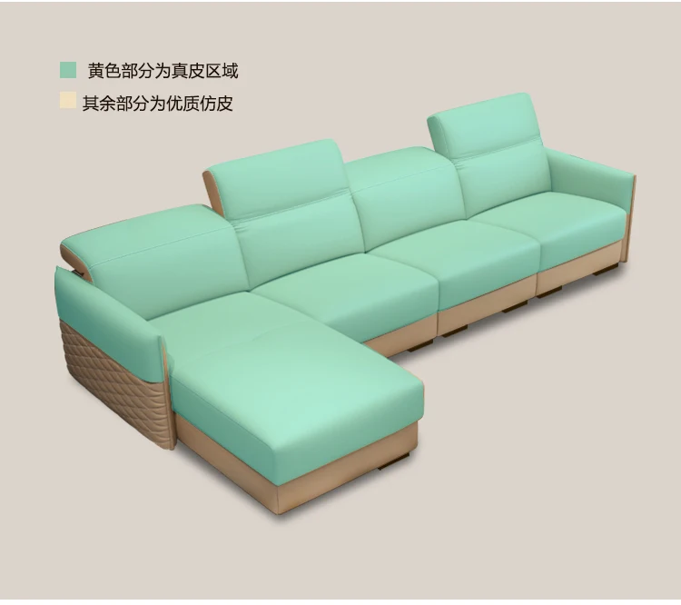 Living Room Sofa set furniture real genuine cow leather sofas recliner puff asiento muebles de sala canape L shape sofa cama