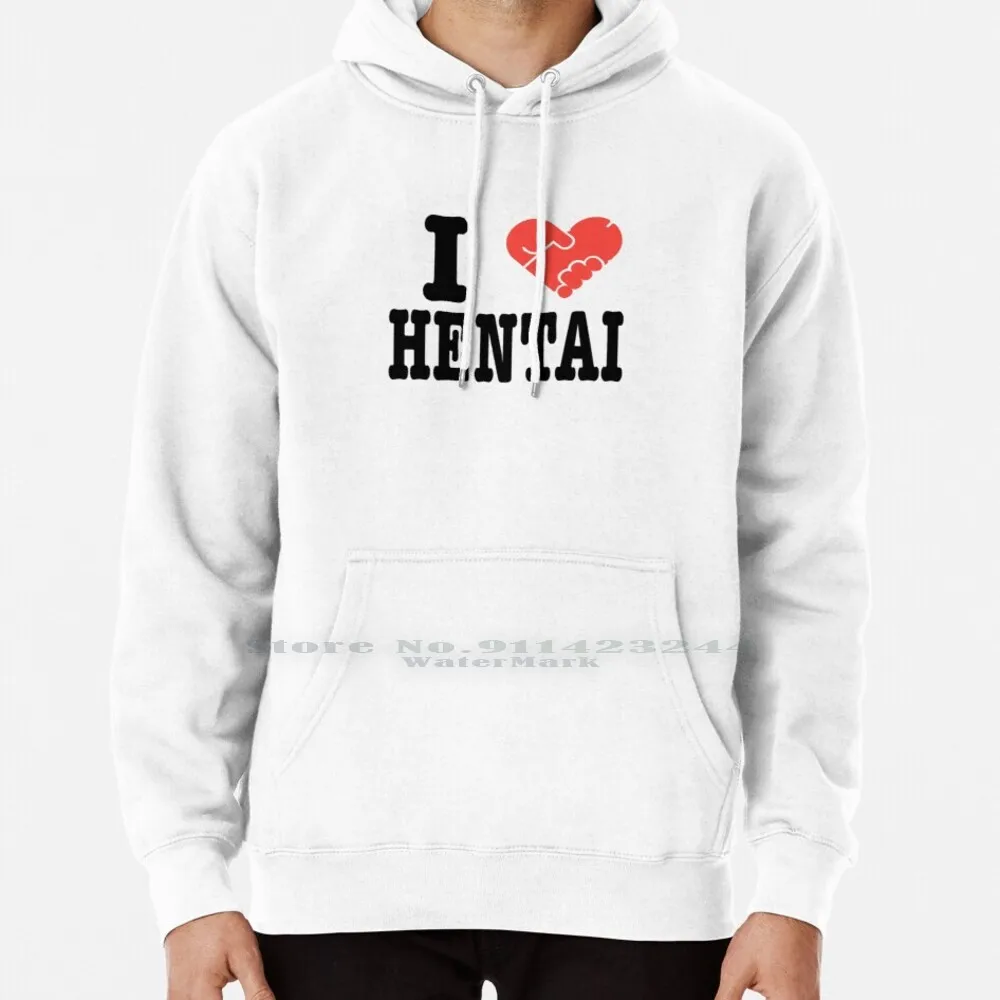 Толстовка с капюшоном I Love hengai, 6xl, хлопковая, для мастурбации