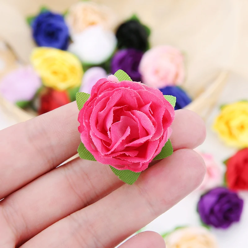 10/20/50pcs Christmas 3CM Rose Artificial Flowers Head for Wedding Decoration Fake Flower Party Christmas Home Decor Craft Gifts