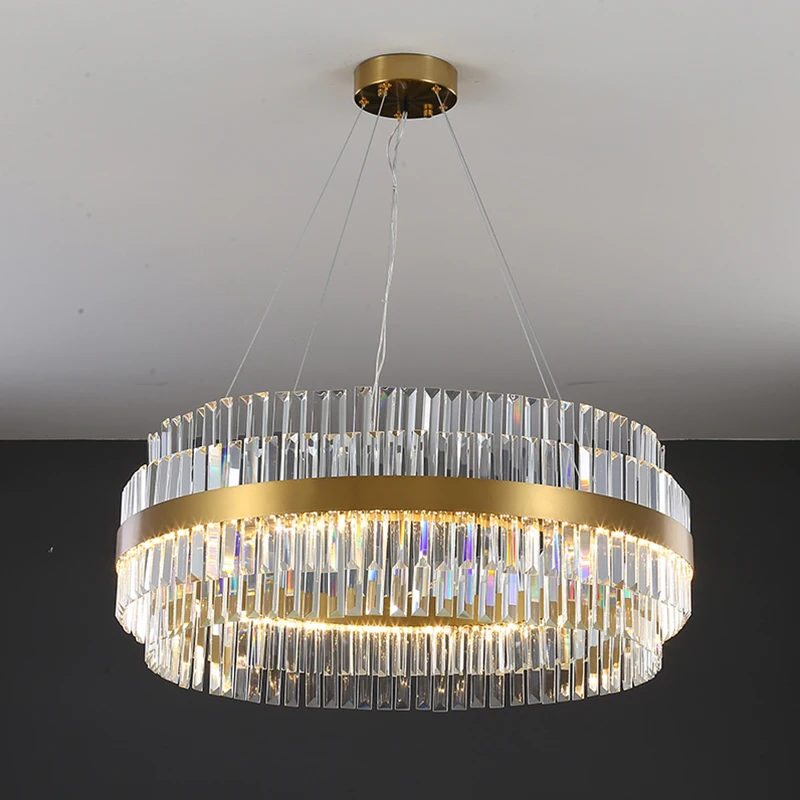 

Manggic Modern Crystal Chandelier Led Luxury Living Room Round Decorative Lamp Romantic Bedroom Simple Lighting