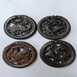 Tibet Hongshan Culture Natural Meteorite Carving Blue Dragon White Tiger Suzaku Basalt Four Great Beasts   Collection
