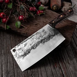 Totally Handmade Kitchen Knife 5Cr15 Stainless Steel Forged Knife Wenge 58HRC Chopping Slicing Chef Knives Chinese Kitchen Tools