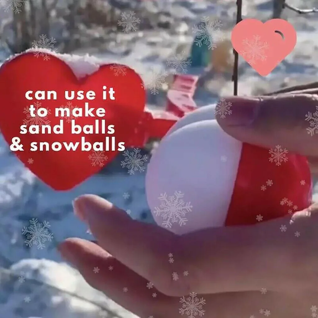 Snowball Maker Clip Heart Shape Snowman Snow Ball Maker Clamp Tools Kids Children Outdoor Snowball Thrower Sand Mold Toys