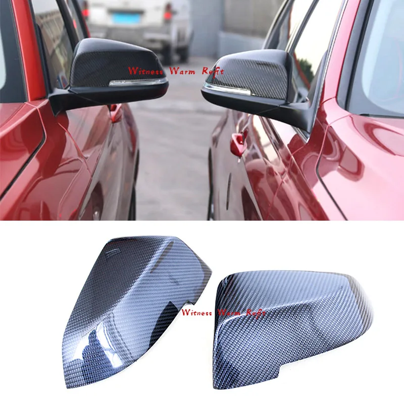 

F10 Car Door Carbon Fiber Stick-on Rearview Mirror Cover Car Styling for Bmw 5 Series F10 520i 525i 530i 535i 2014 2015 2016 17