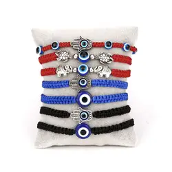 Turkish Blue Evil Eye bracelets For Women Men Hand Elephant Tortoise Charm Red Black Rope String Chain Bangle Men Lucky Jewelry