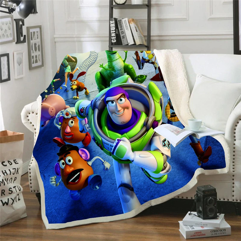 Disney Toy Story Fleece Blanket Sherif Woody Buzz Lightyear Baby Plush Blanket Throw Sofa Bed Cover Bedding for Boys Gifts