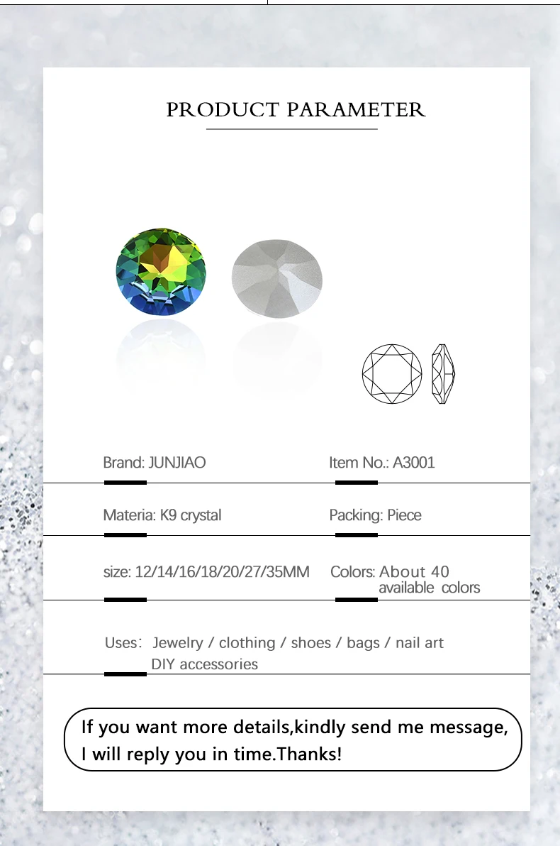 12mm 14mm Crystal Fancy Stone 3D Glitter Pointed Back Round K9 Glass Beads DIY Craft Rhinestones For Jewelry Making Clothes 3001
