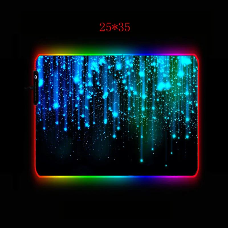 MRGBEST Blue Lines LED Light Mousepad RGB Keyboard Cover Desk-mat Colorful Surface Mouse Pad Waterproof Multi-size Computer