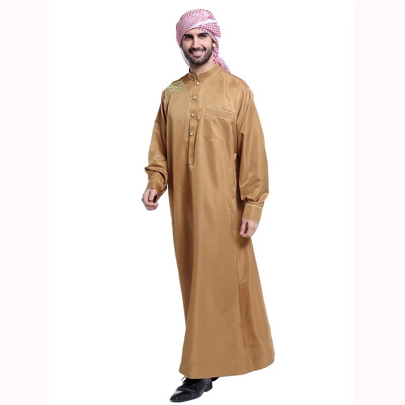 Men\'s  Muslim Clothing Fashion Dubai Abaya Turkey High Quality Embroidery Pakistan Caftan Islamic Robes Moroccan Jelaba