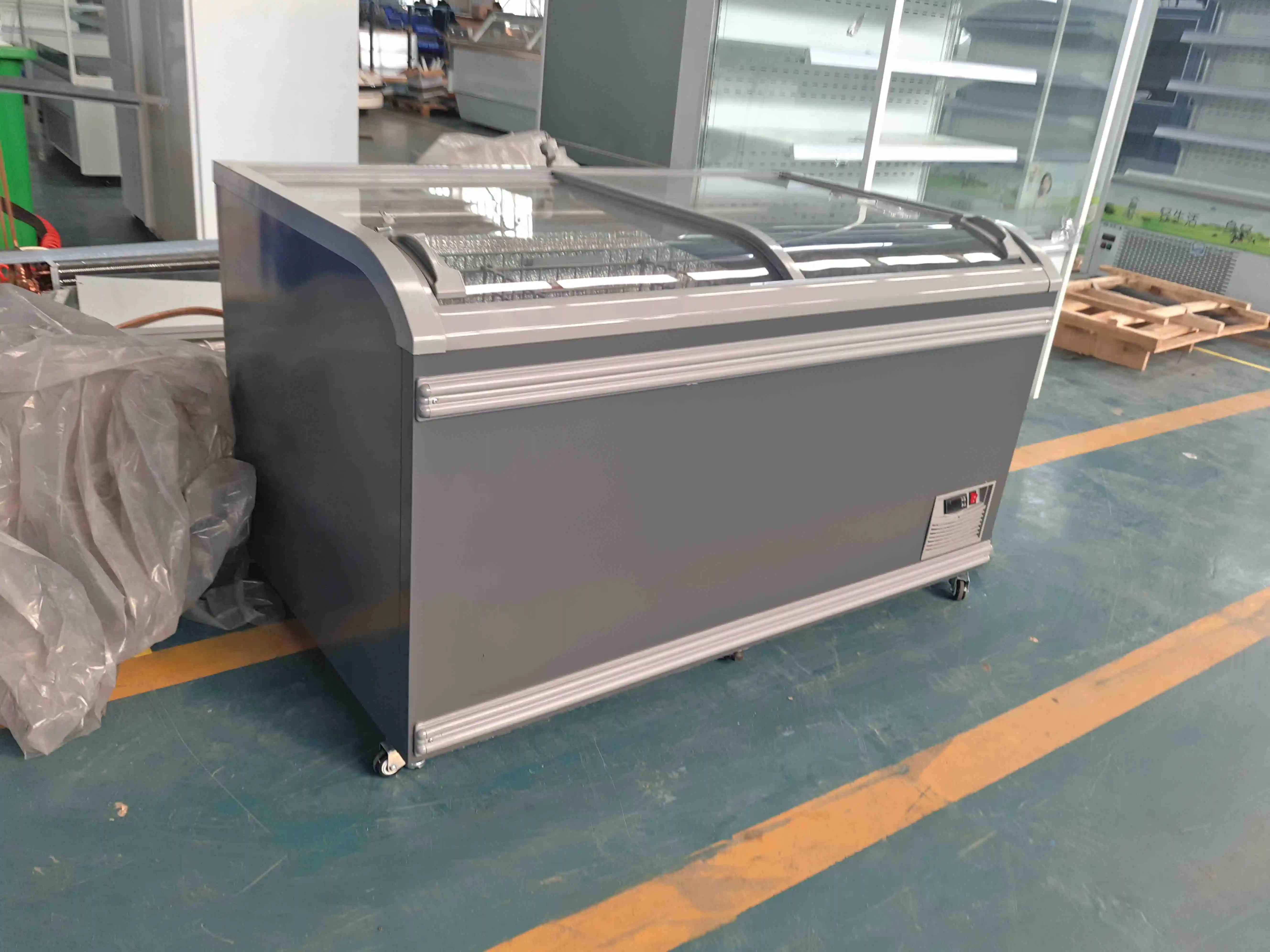 فريزر جزيرة بطول 1.47 متر - ثلاجة سوبر ماركت 18 درجة R404A للأسماك الطازجة