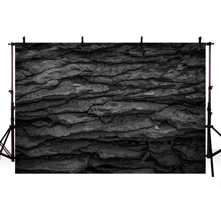 Avezano Background Dark Black Carbon Stone Cave Marble Surface Texture Pattern Party Decor Backdrop Photo Studio Photocall Props