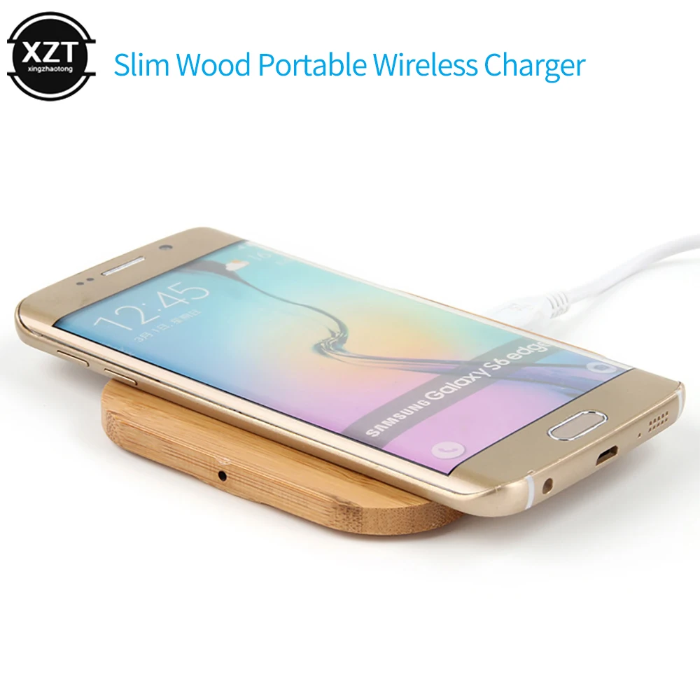 New Portable 5W Qi Wireless Charger Slim Wood Pad For Apple iPhone 7 8 Plus Smart Phone Wireless Charging Pad For Samsung S7