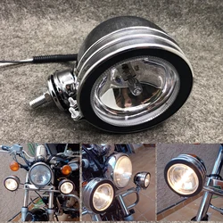 Luz antiniebla auxiliar Universal para motocicleta, foco de Metal cromado de 10MM con lente de vidrio, indicador frontal para Scooter