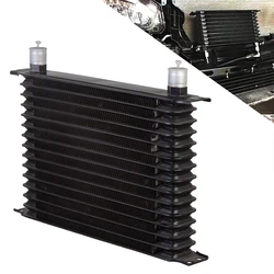 Universal Oil Cooler 7/13/15 Rows 10AN 10AN Universal Engine Transmission Oil Cooler Kit Trust Type black