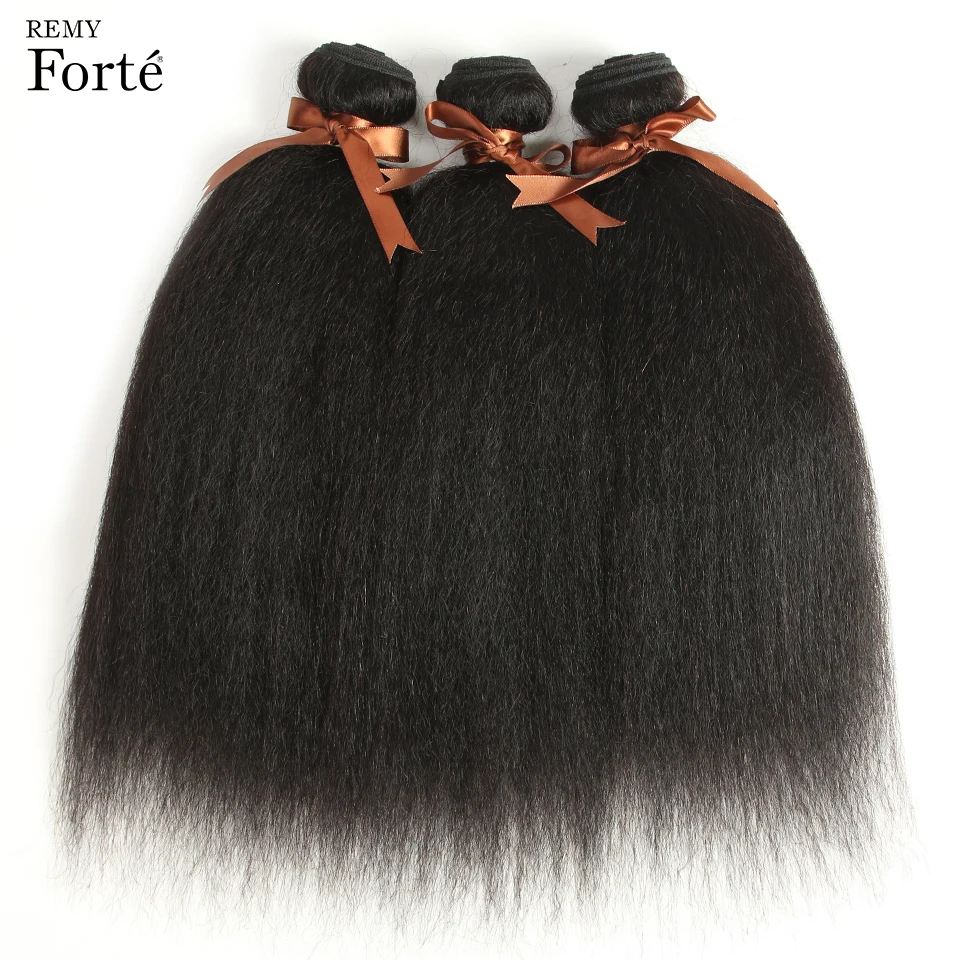 Remy Forte Yaki Lurus Bundel dengan Penutupan 30 Inch Rambut Manusia 3/4 Bundel dengan Penutupan Remy Brasil Rambut Menenun