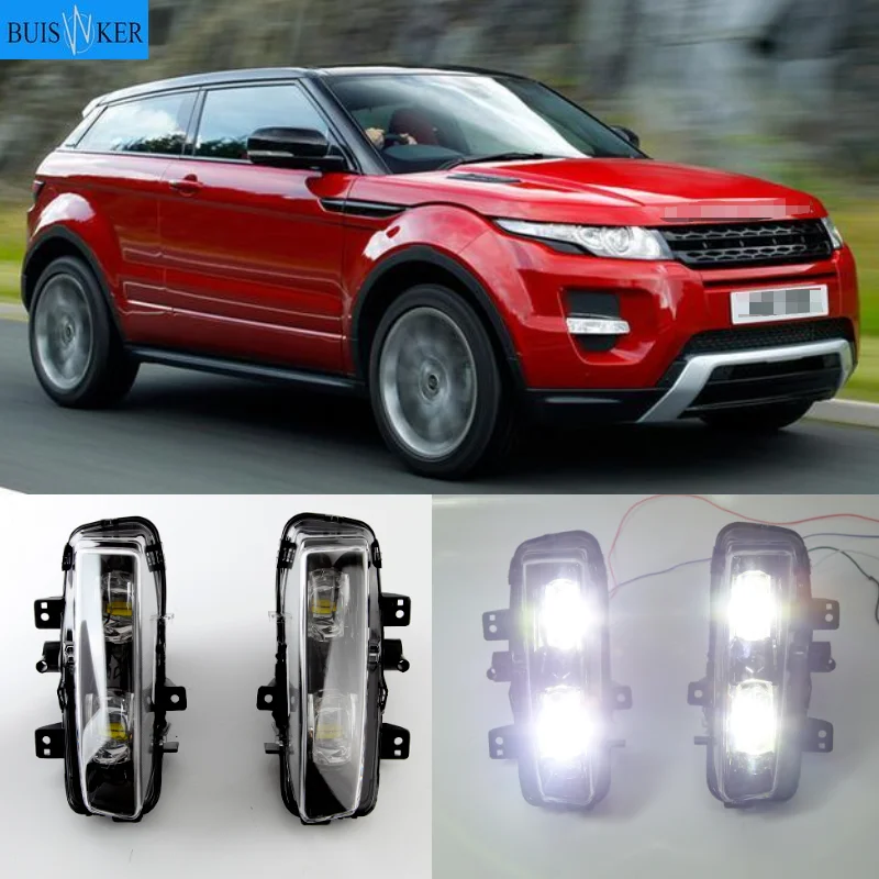 LED DRL fog light for Land Rover for Range Rover Evoque 2011-2015 fog lights cover Grill covers frame Daytime Running Light