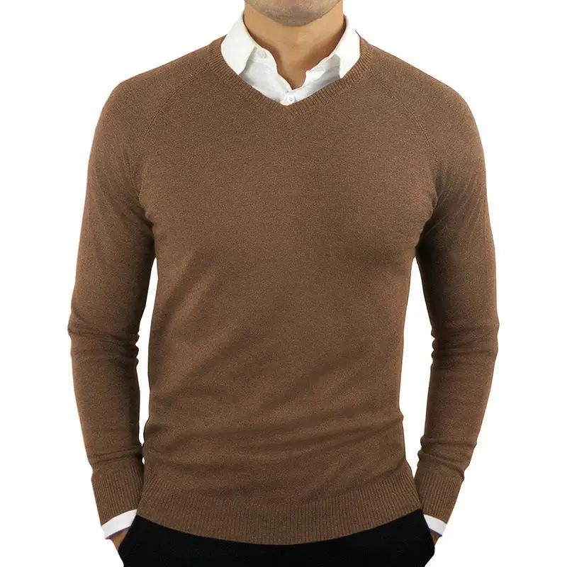 Pull en tricot de laine à col en V pour hommes, pull noir, vêtements décontractés, automne, hiver, haute qualité, nouvelle marque de mode, 2XL, 2022