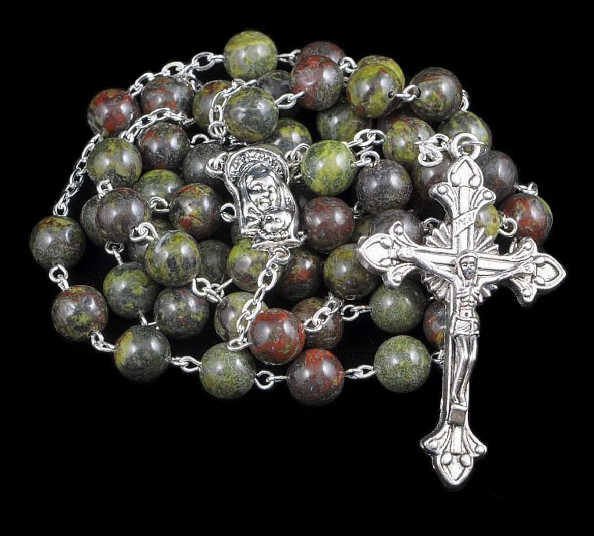 Catholic Rosary Beads Czech AB Glass Bead Silver Traditional Five Decade Gift First Communion