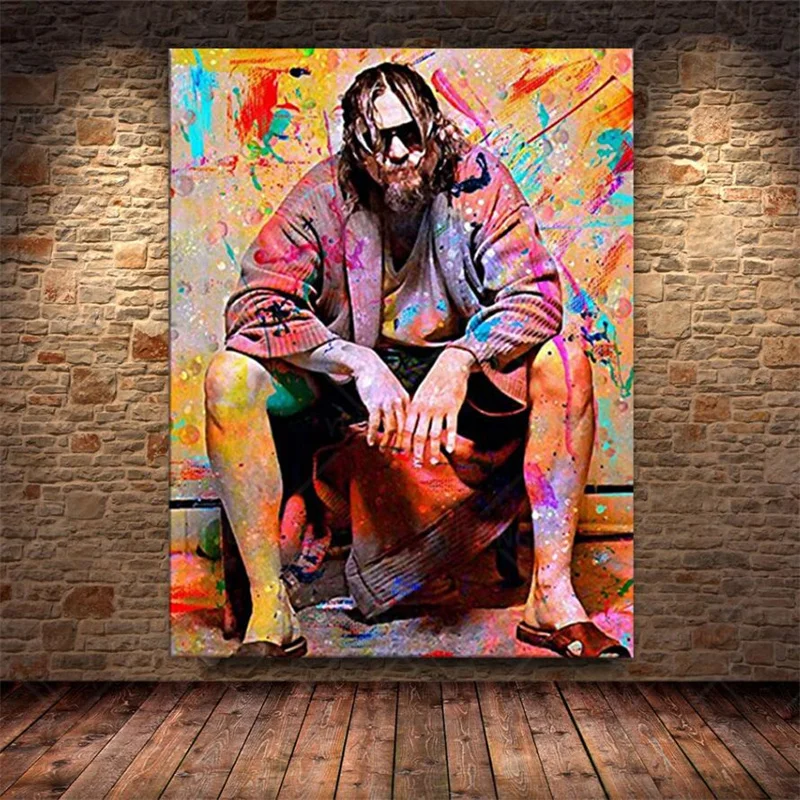 

Pop Graffiti Art The Big Lebowski Classic Movie Poster Canvas Print Painting Decorative Wall ArtPicture Bedroom Decor (No Frame)