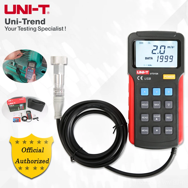 UNI-T UT315A Split type Vibration Testers;Measure acceleration, velocity, displacement/USB communication