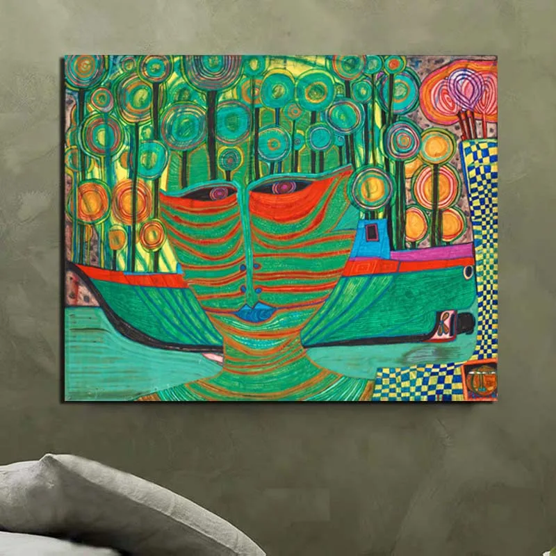 Wall Art Friedensreich Hundertwasser Modular Poster Colorful Home Decor Abstract Hd Print Pictures Canvas Painting For Bedroom