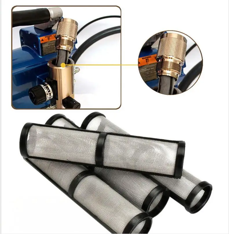 Malha Airless Spray Bomba Filtro para Gro 390 395 495 595 Pulverizador de Pintura Elétrica Peças Preto 60