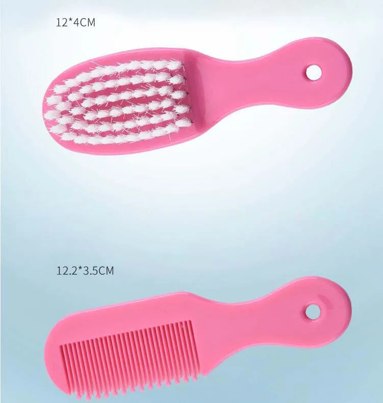 Brosse à cheveux avec thermomètre pour enfant en bas âge,1 ensemble kit de toilettage avec ciseaux coupe-ongles, peigne de soins de santé pour bébé,