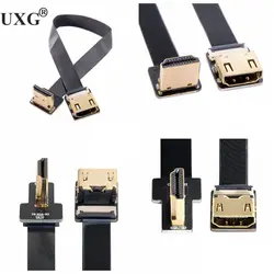 FPV Micro Mini HDMI-compat 90 Degree Connector FPC Flexible Flat HD Ribbon Cable FFC Pitch 20pin For Drone Gopro DSLR Gimbal Kit