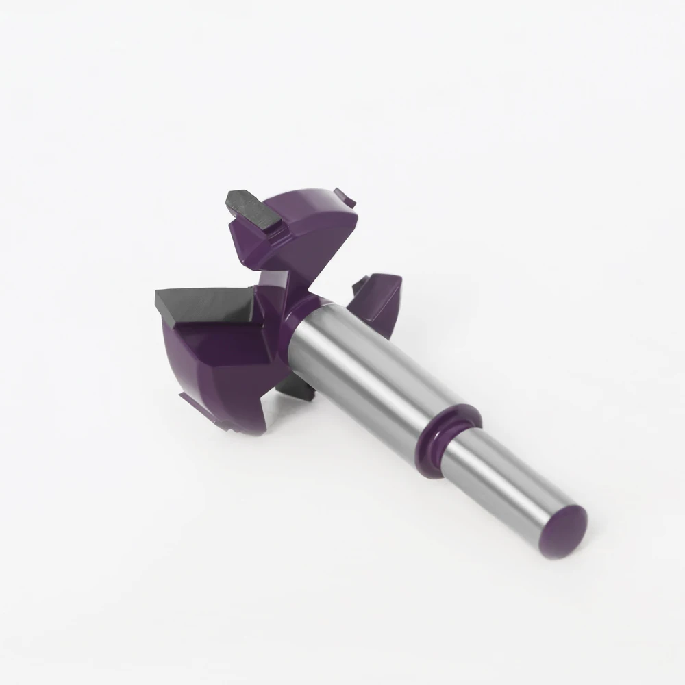 1pcs 45mm 3 teeth Forstner tips Woodworking tools Hole Saw Cutter Hinge Boring drill bits Round Shank Tungsten Carbide Cutter