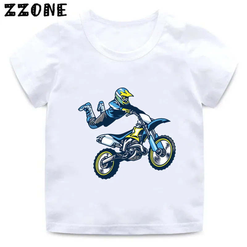 Motorcycle Motocross Rider Cool Kids T-Shirt Baby Boys Casual Funny T shirt Summer Fashion Children Streetwear Girls Clothes