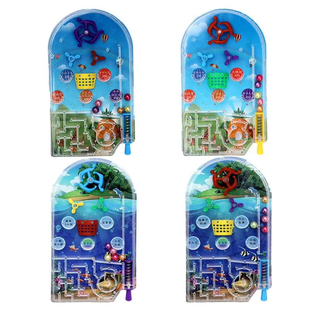 Mini Pinball Desktop Games Machine Cartoon Children Gifts Educational Toy Labyrinth Beads Ejection Peer Interaction Random