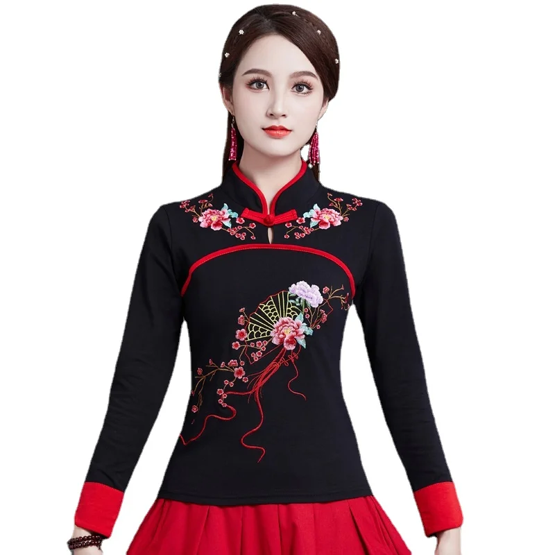 

New elegant vintage Women Chinese Traditional Cotton Linen Blouse New Classic Shirt Tang Clothing Tops V1448