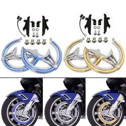 For Honda GL1800 F6B Goldwing 1800 2018 2019 2020-2023 Motorcycle Brake Disc Rotors Covers With LED Light Chrome Accessories