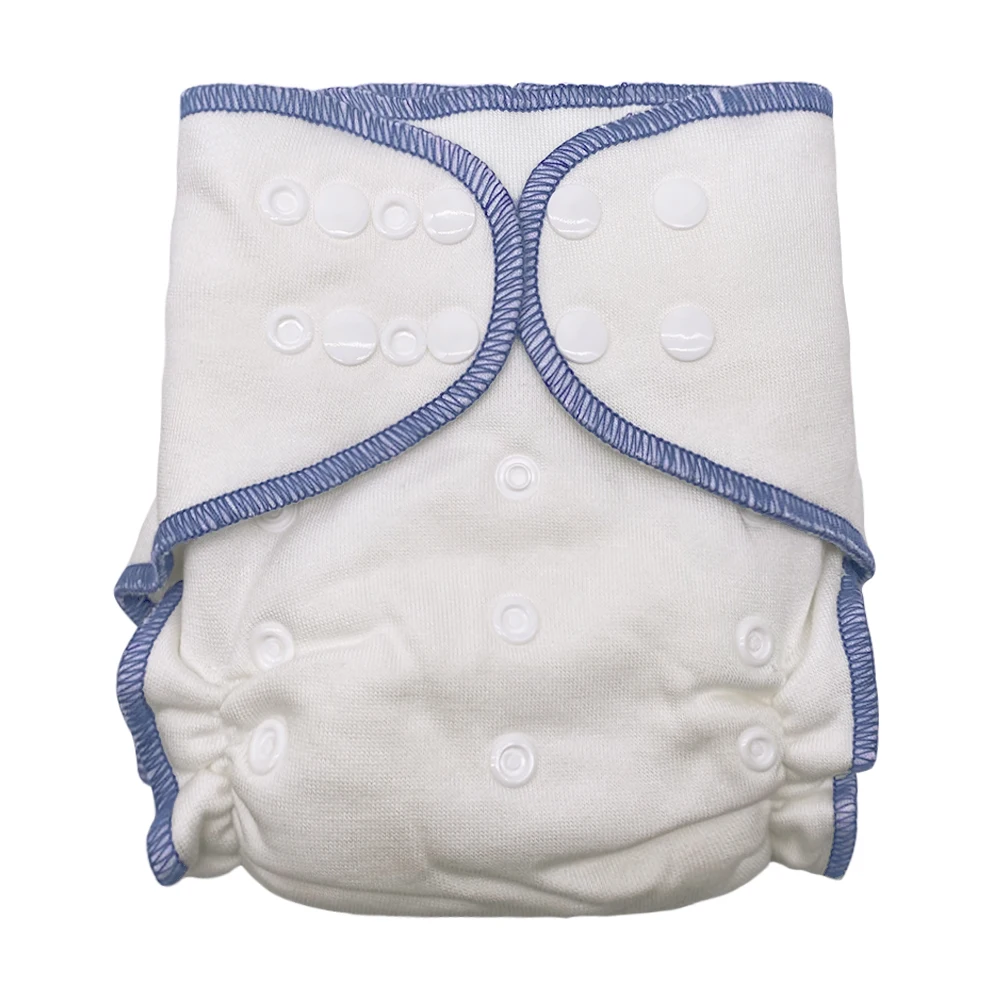 Goodbum Soft Double Row Snaps Washable Adjustable  For 3-15KG Baby Bamboo Cotton AI2 Cloth Diaper