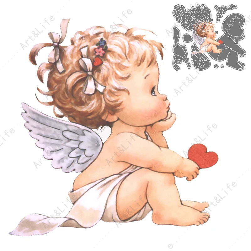 Baby Angel 2022 New Metal Cutting Dies Peace Dove Crafts Stencils for Scrapbooking Album Birthday Cards Embossing Cut Die LOVE